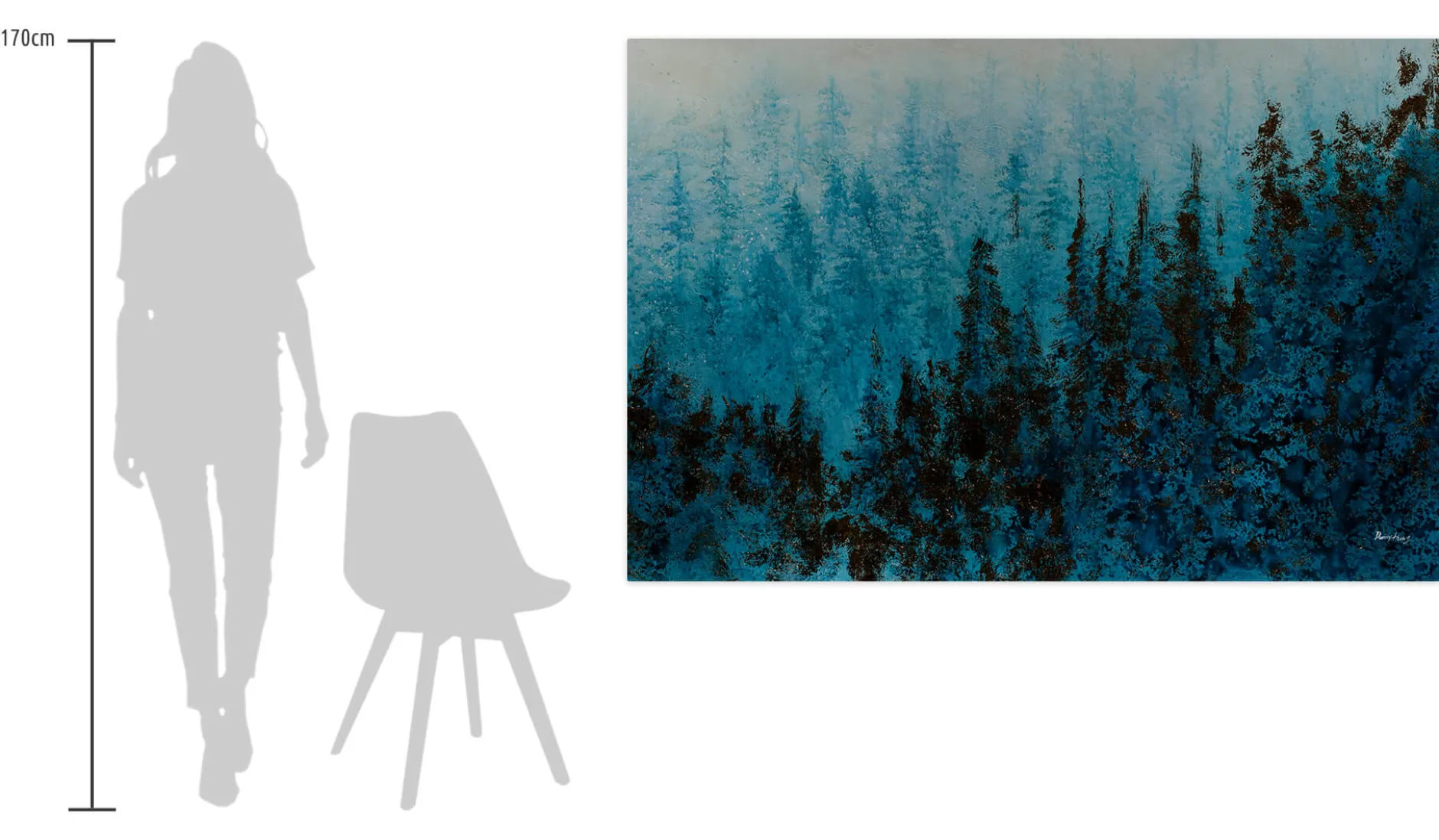 Öl Gemälde 'Morning Pine Forest' | Handgemaltes Unikat