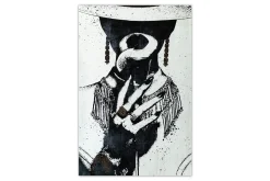 Öl Gemälde 'Mrs. Black-White-Gold' | Handgemaltes Unikat