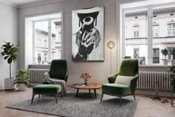 Öl Gemälde 'Mrs. Black-White-Gold' | Handgemaltes Unikat