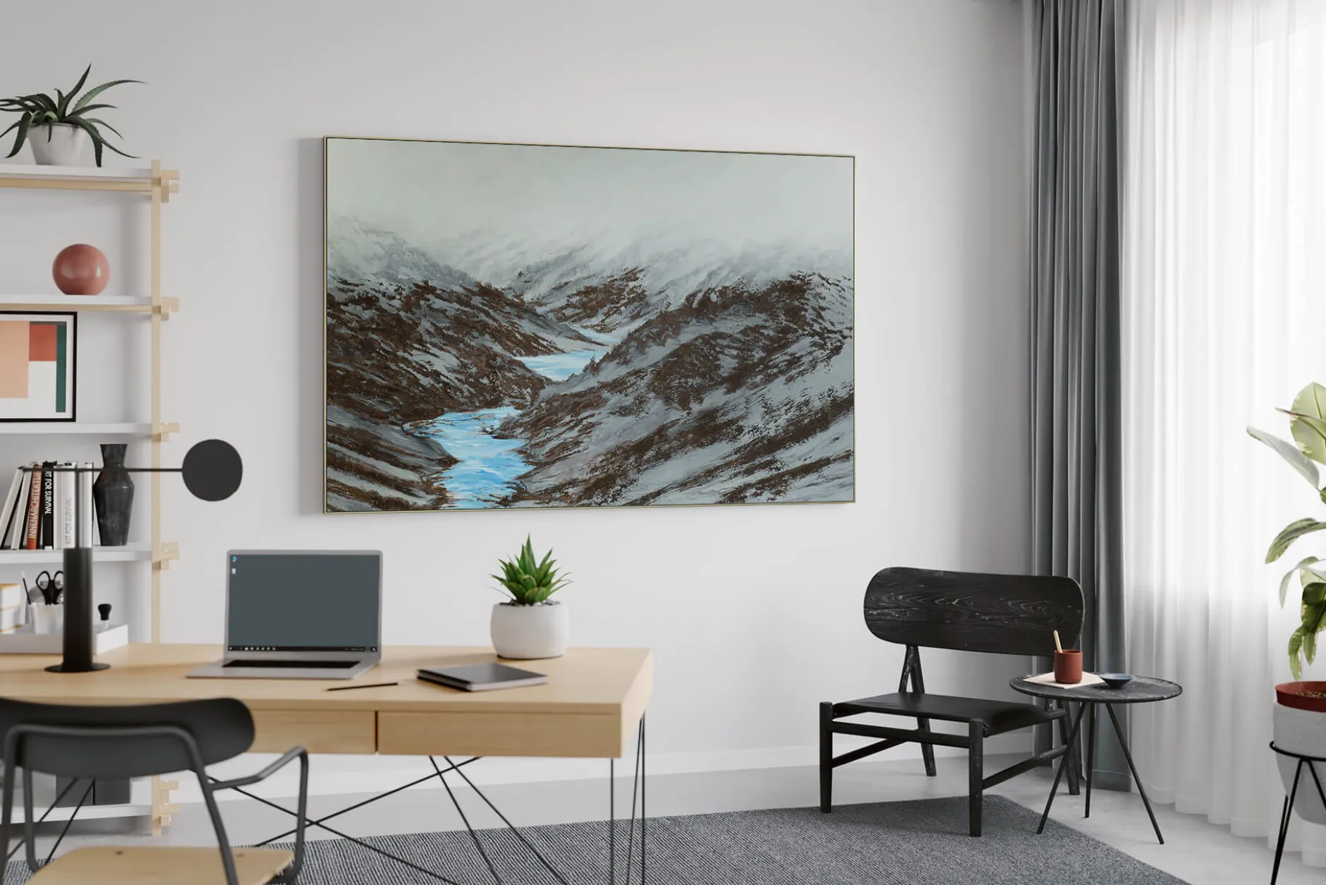 Öl Gemälde 'Mysterious Mountains' | Handgemaltes Unikat