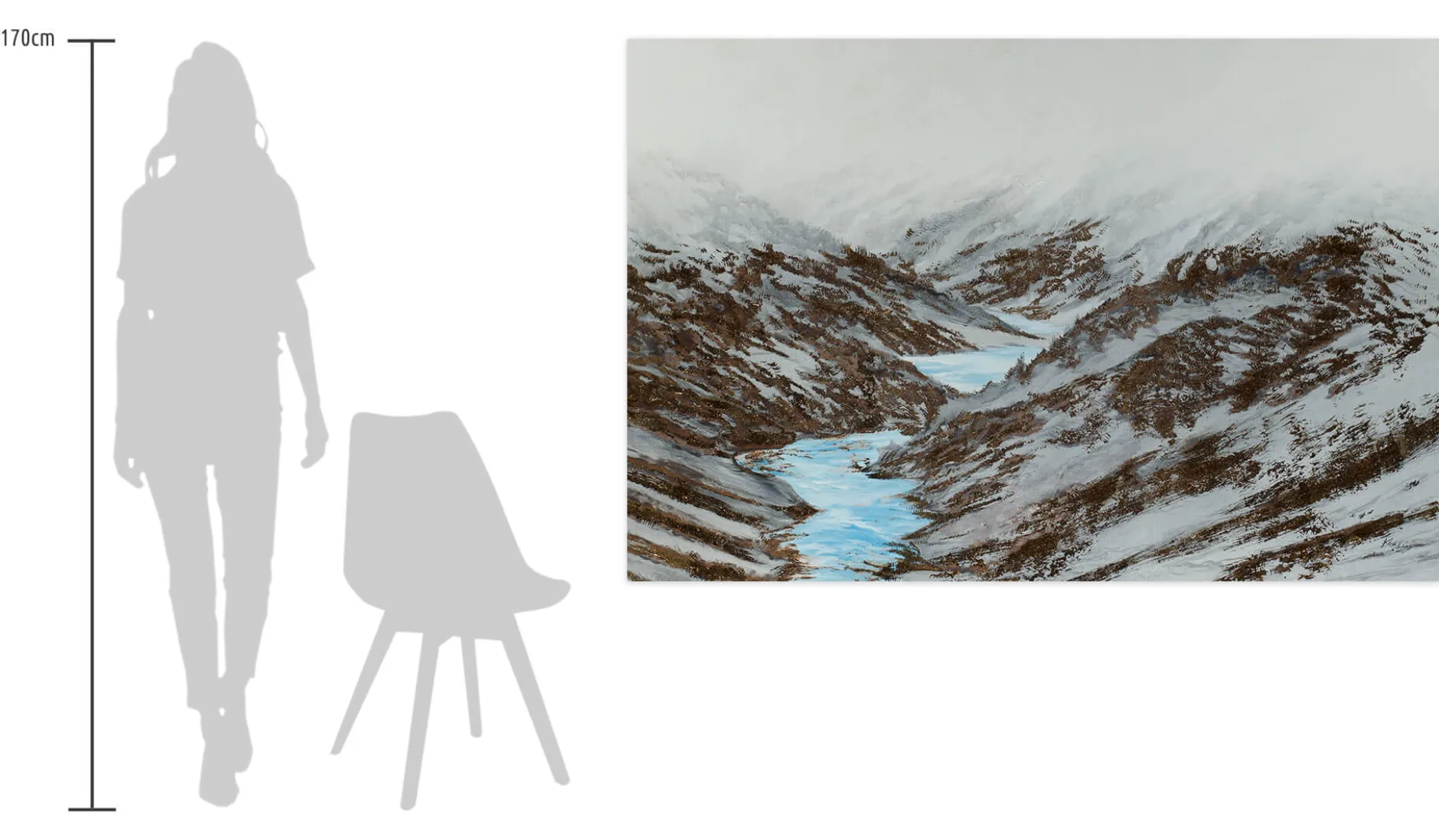 Öl Gemälde 'Mysterious Mountains' | Handgemaltes Unikat