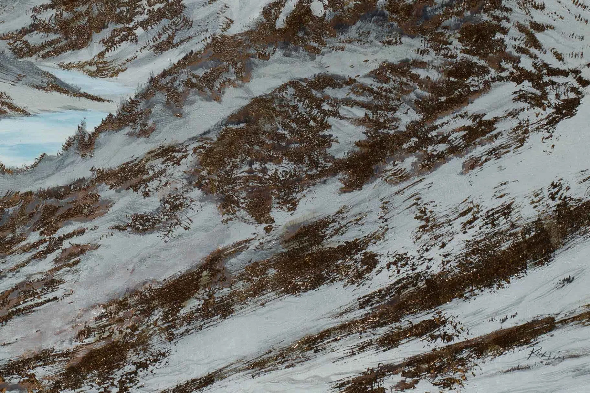 Öl Gemälde 'Mysterious Mountains' | Handgemaltes Unikat