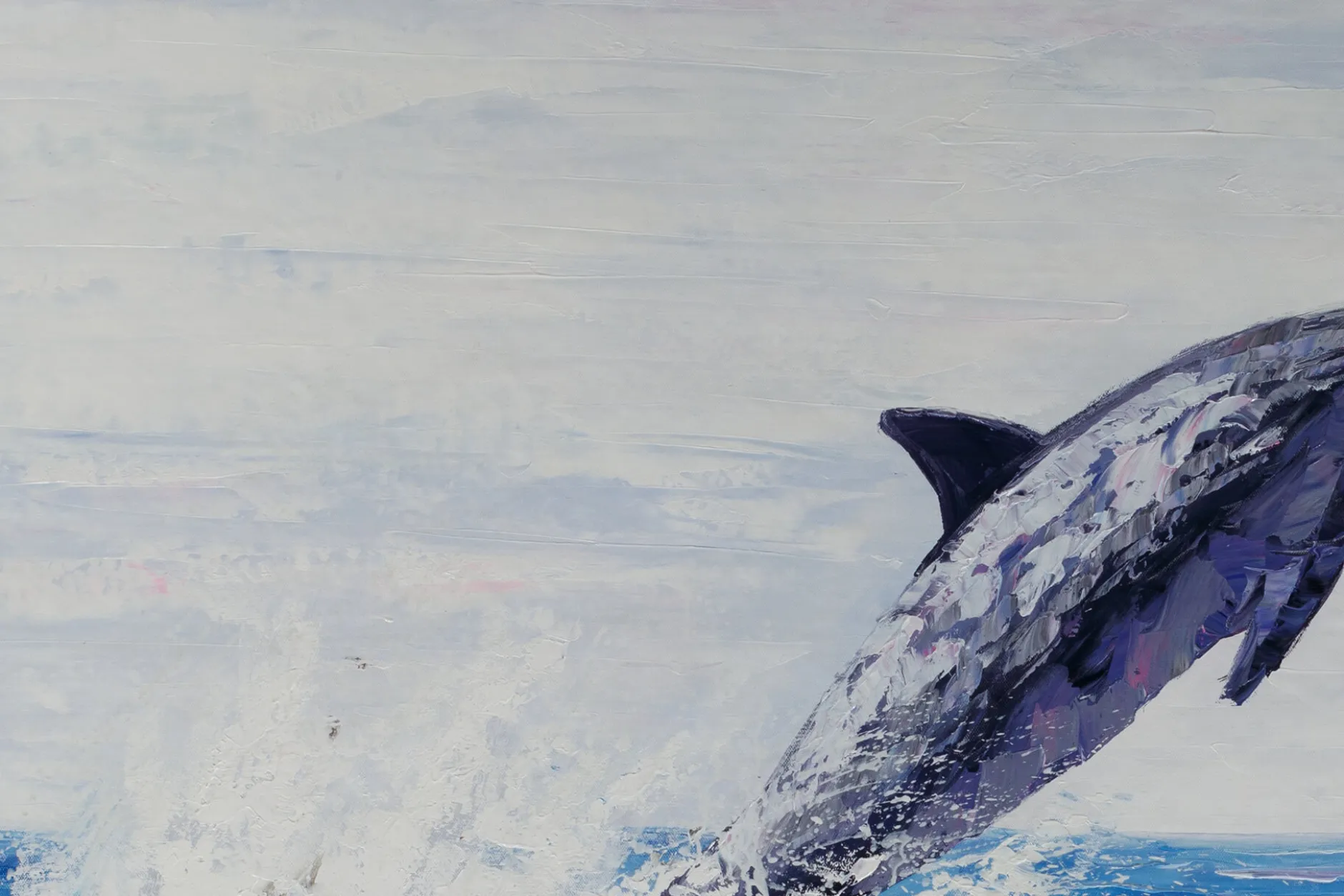 Öl Gemälde 'Ocean Dolphin' | Handgemaltes Unikat