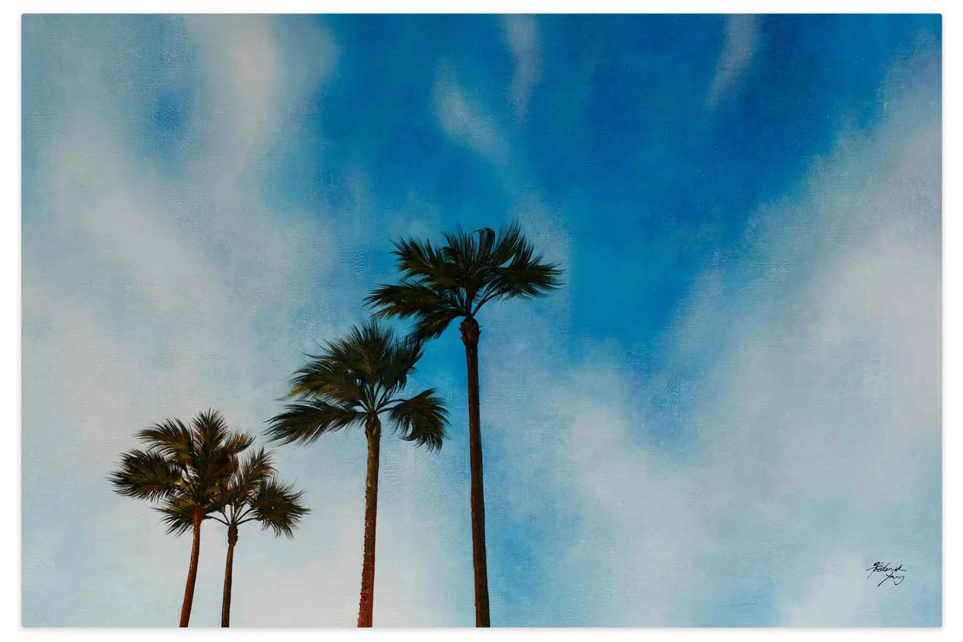 Öl Gemälde 'Palm Branches' | Handgemaltes Unikat