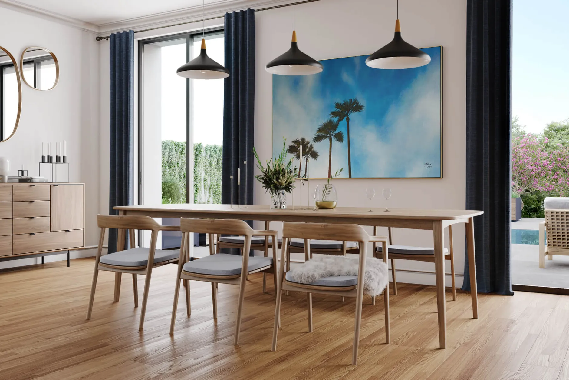 Öl Gemälde 'Palm Branches' | Handgemaltes Unikat