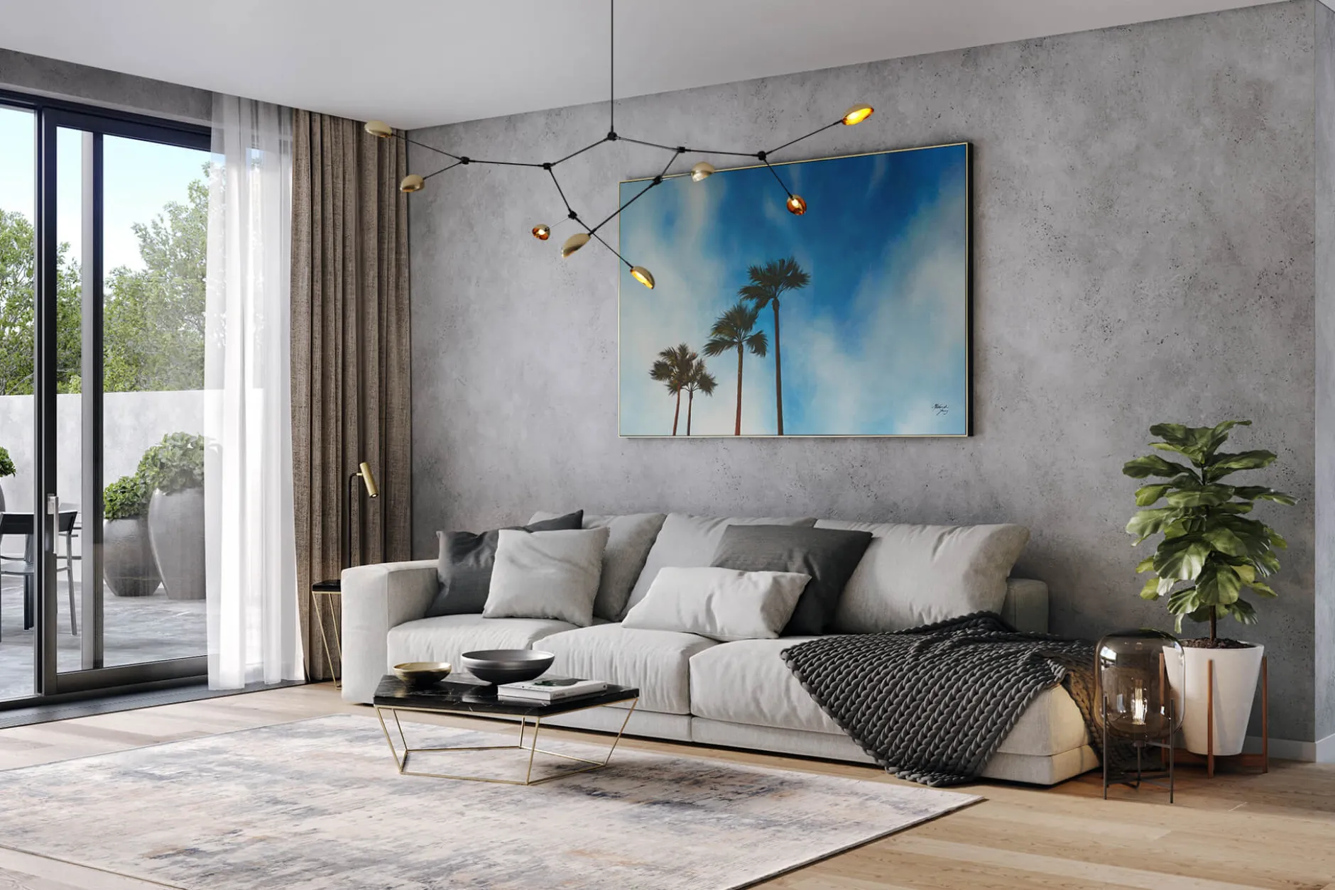 Öl Gemälde 'Palm Branches' | Handgemaltes Unikat