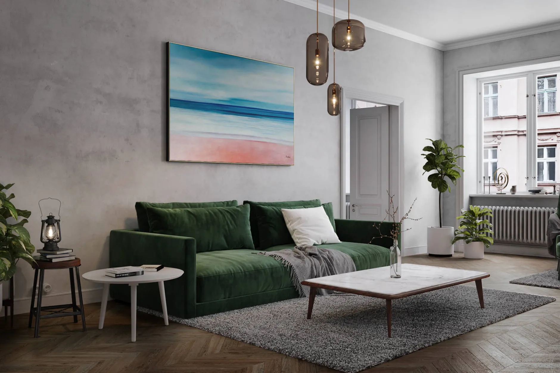 Öl Gemälde 'Pastel Horizon' | Handgemaltes Unikat
