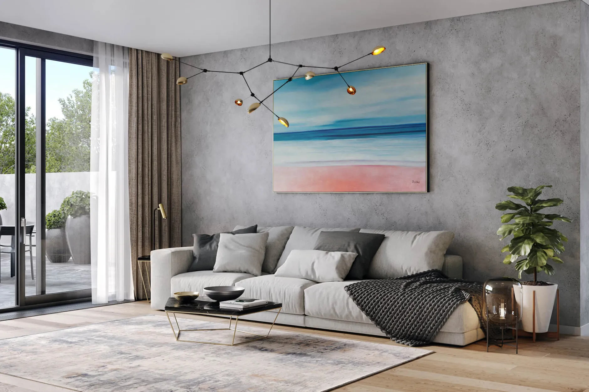 Öl Gemälde 'Pastel Horizon' | Handgemaltes Unikat
