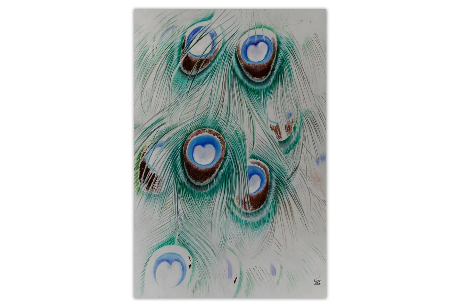 Öl Gemälde 'Peacock Finery' | Handgemaltes Unikat