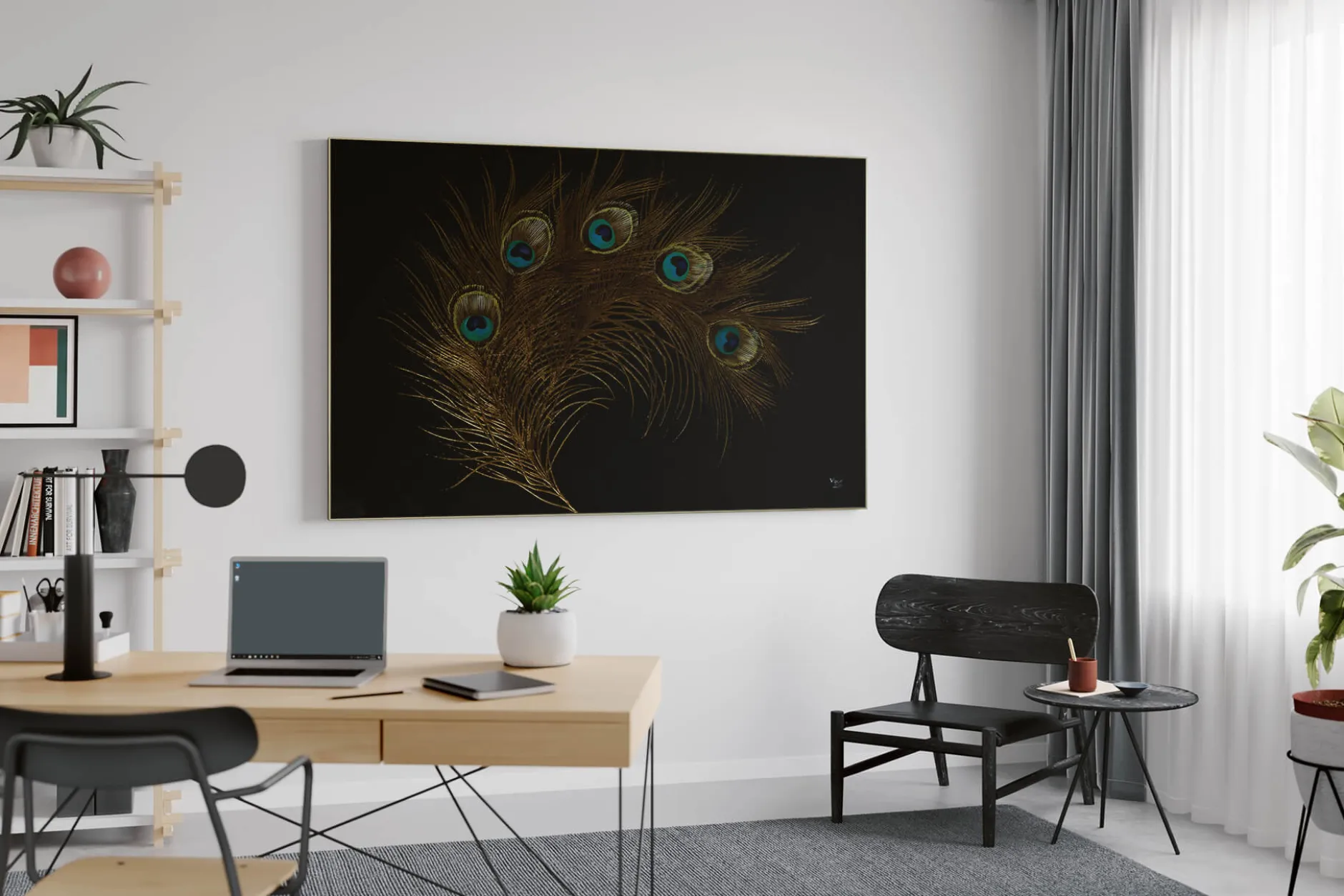 Öl Gemälde 'Peacock footprints' | Handgemaltes Unikat