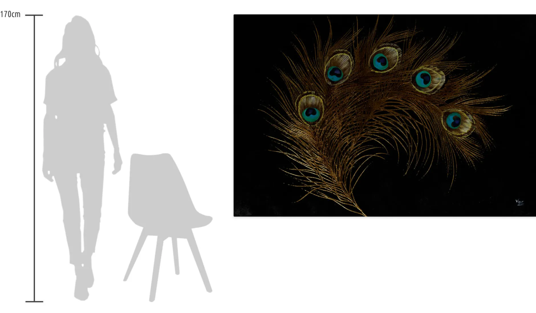 Öl Gemälde 'Peacock footprints' | Handgemaltes Unikat