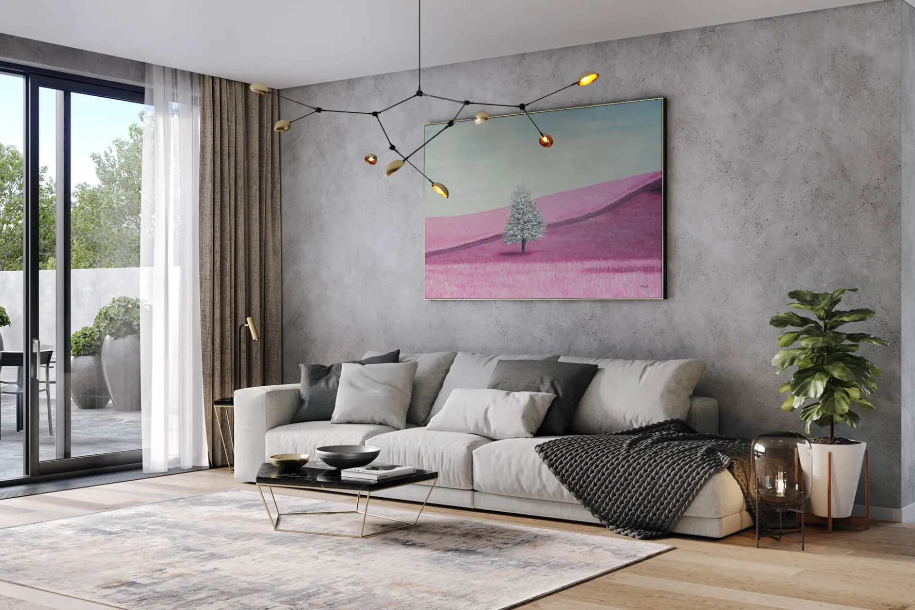 Öl Gemälde 'Pink Vastness' | Handgemaltes Unikat