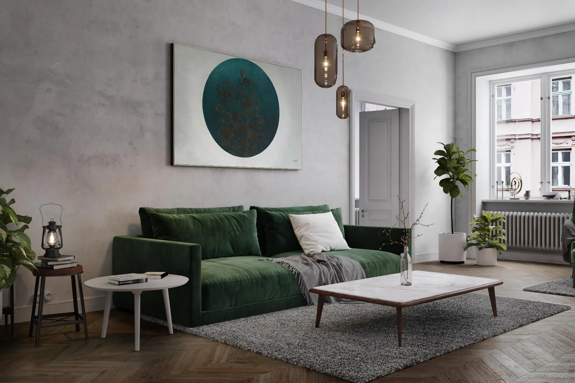 Öl Gemälde 'Plantation Circle' | Handgemaltes Unikat
