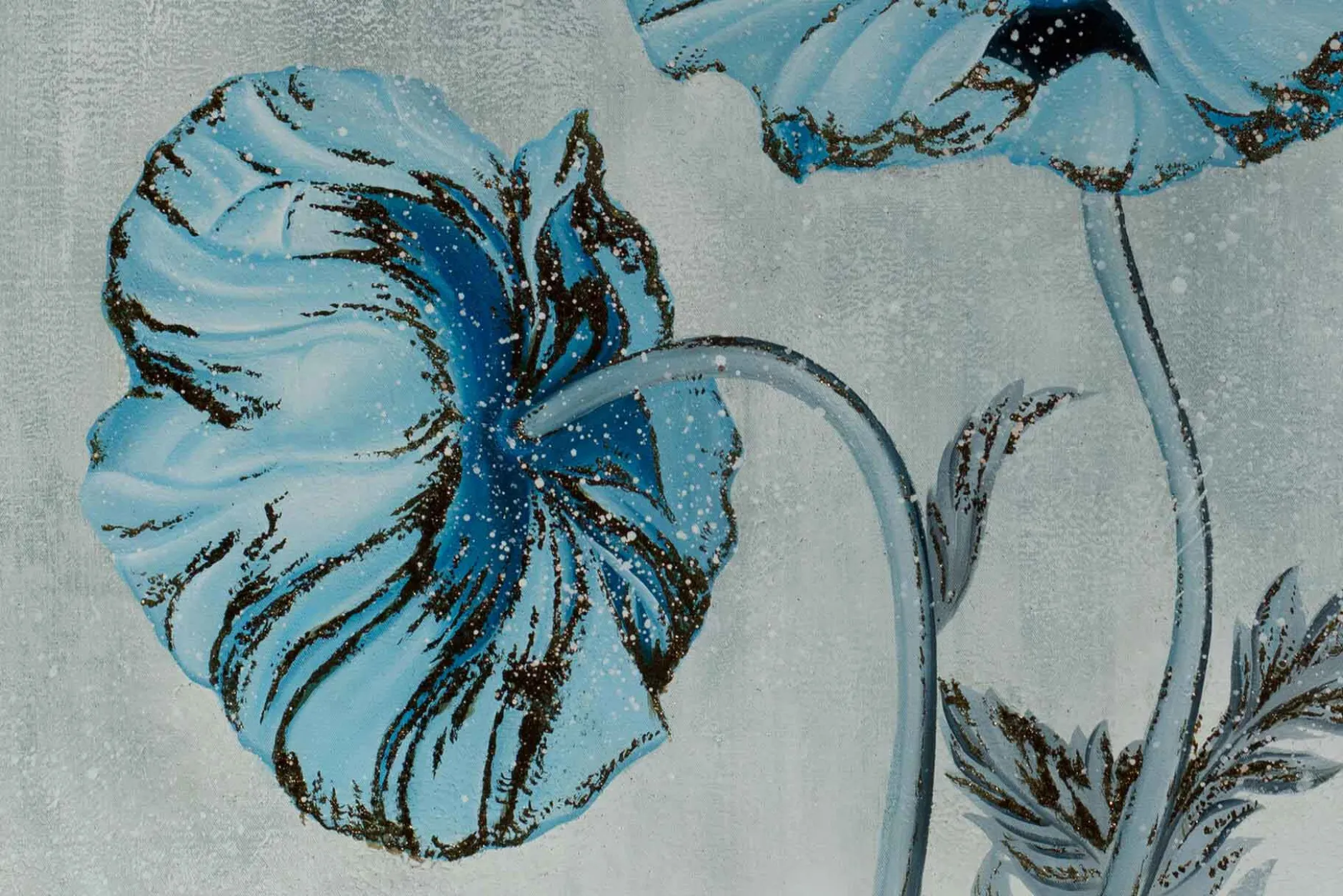 Öl Gemälde 'Poppy Blues' | Handgemaltes Unikat