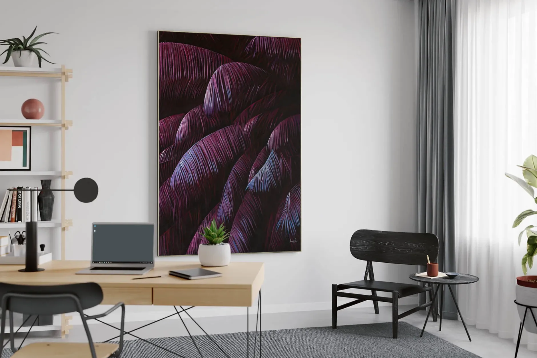 Öl Gemälde 'Purple Jungle' | Handgemaltes Unikat