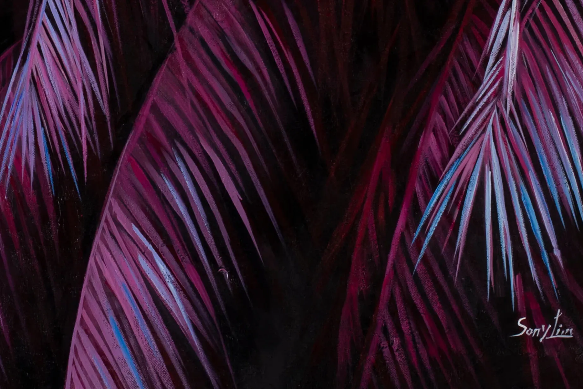 Öl Gemälde 'Purple Jungle' | Handgemaltes Unikat