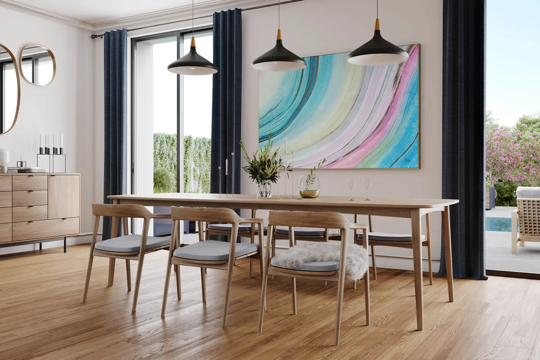 Öl Gemälde 'Rainbow Universe' | Handgemaltes Unikat