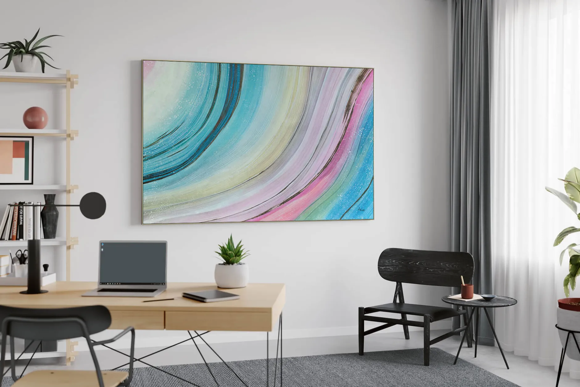 Öl Gemälde 'Rainbow Universe' | Handgemaltes Unikat