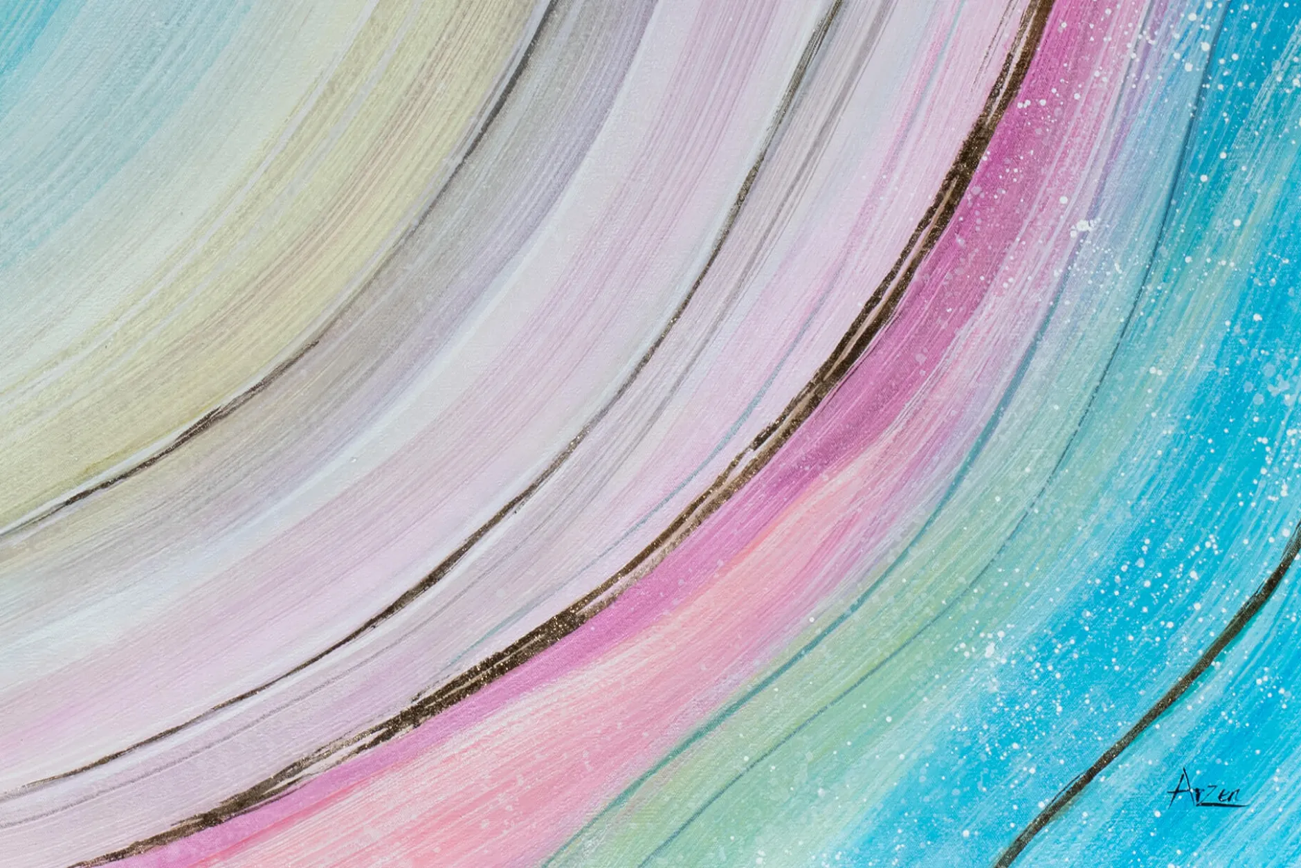 Öl Gemälde 'Rainbow Universe' | Handgemaltes Unikat