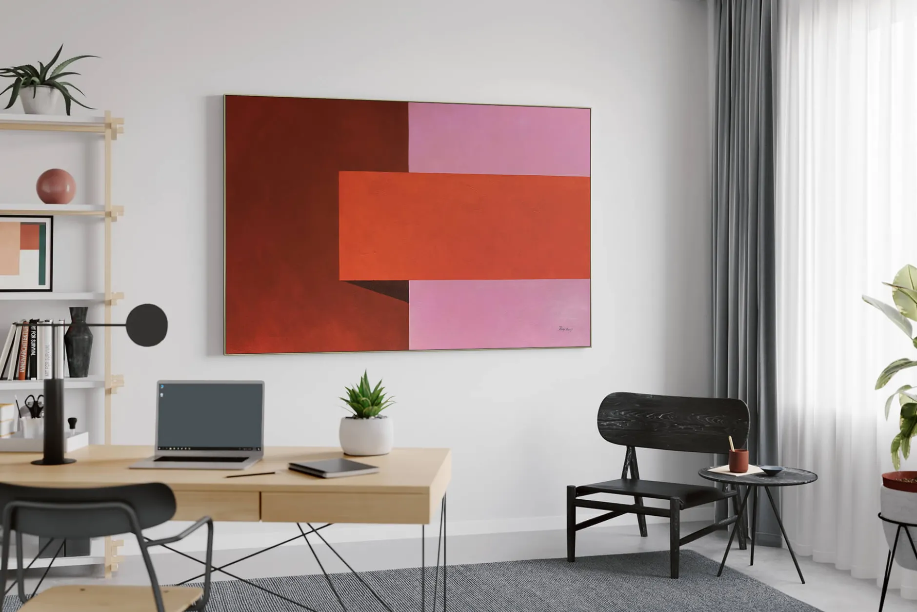 Öl Gemälde 'Red Contemplation' | Handgemaltes Unikat