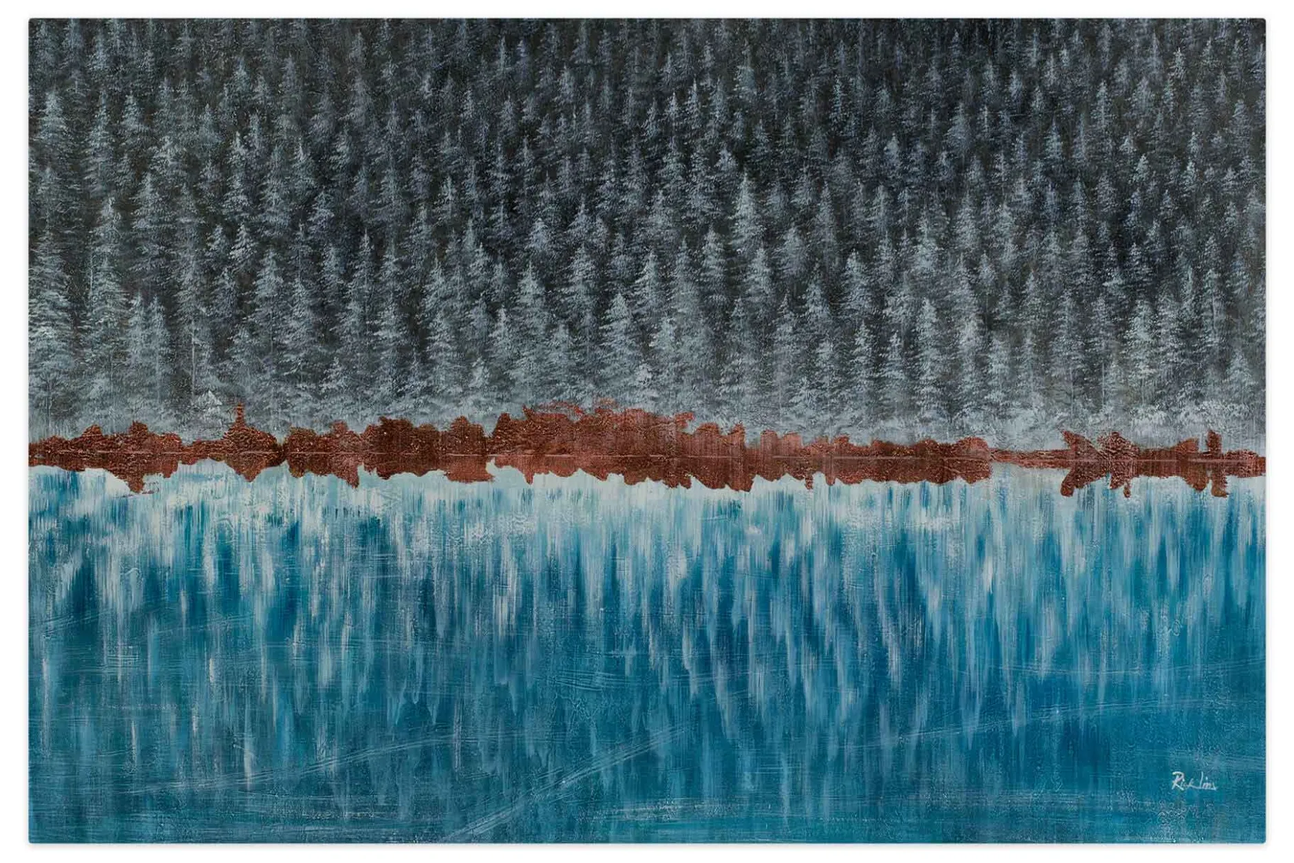 Öl Gemälde 'Reflection in the Lake' | Handgemaltes Unikat