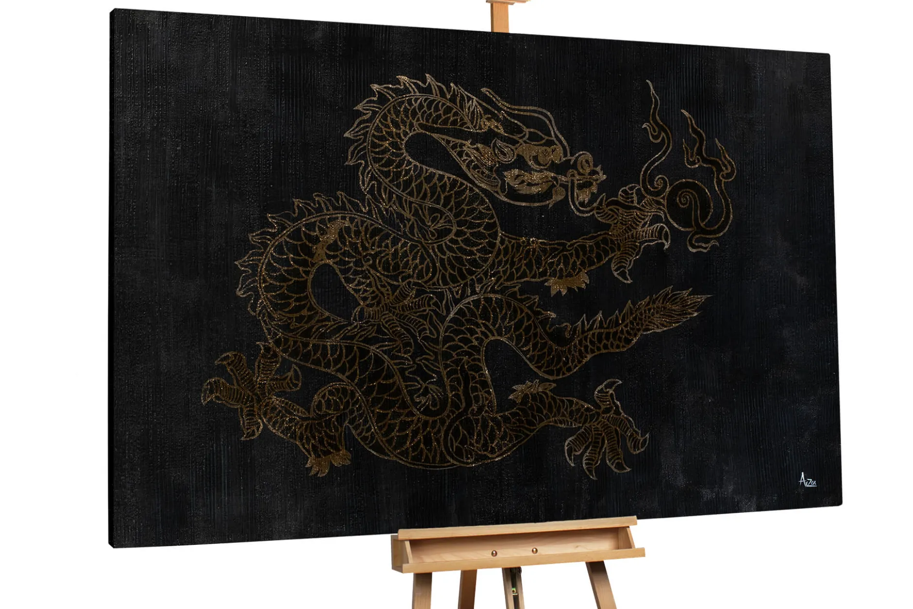 Öl Gemälde 'Royal Dragon' | Handgemaltes Unikat