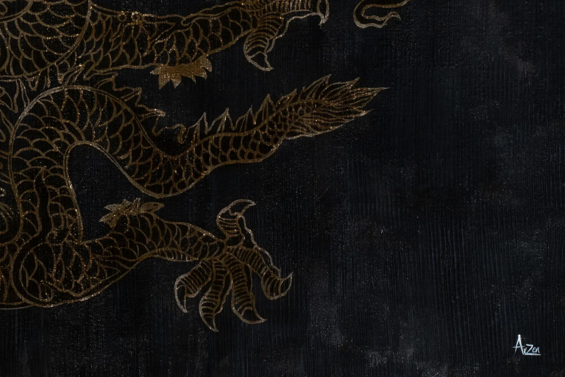 Öl Gemälde 'Royal Dragon' | Handgemaltes Unikat