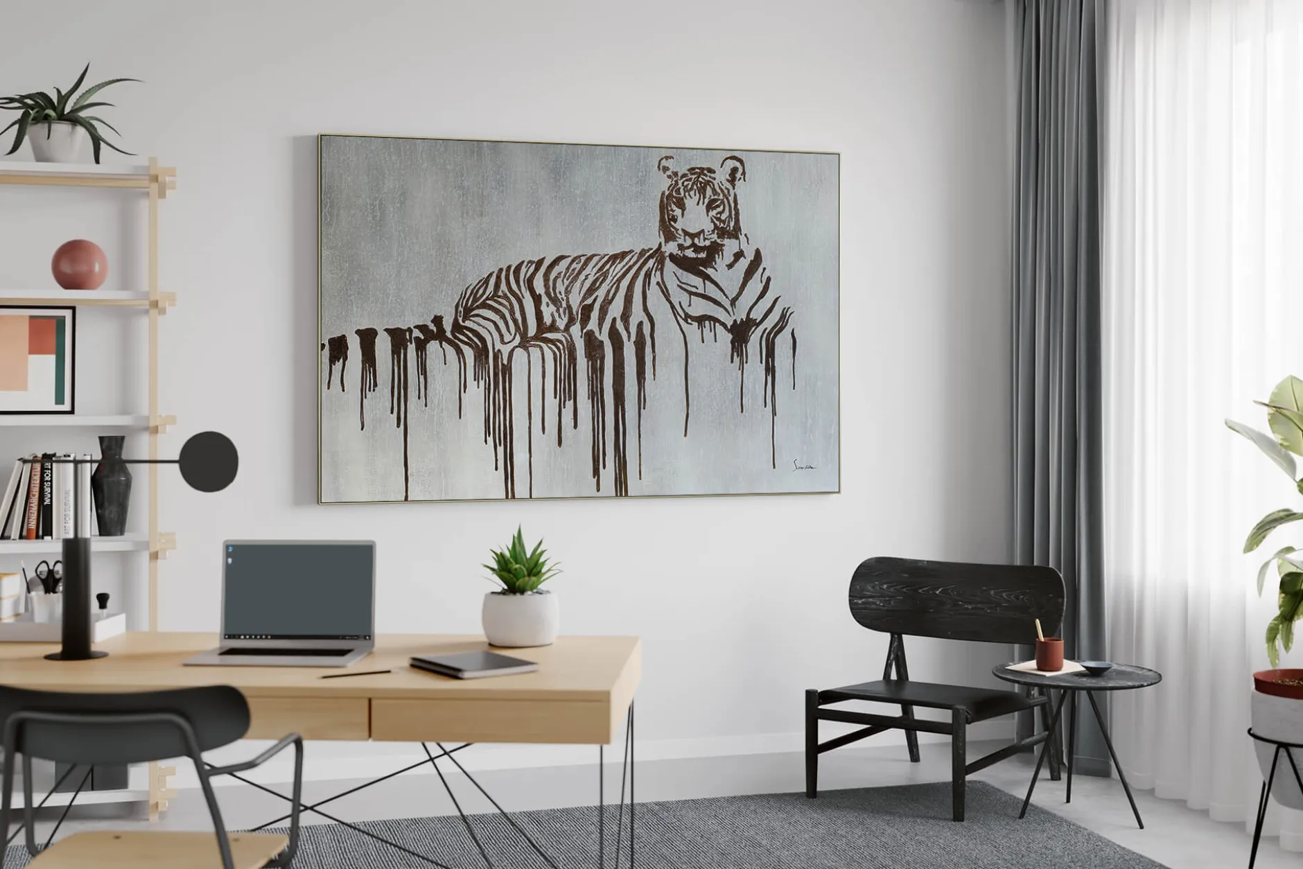 Öl Gemälde 'Royal Tiger' | Handgemaltes Unikat