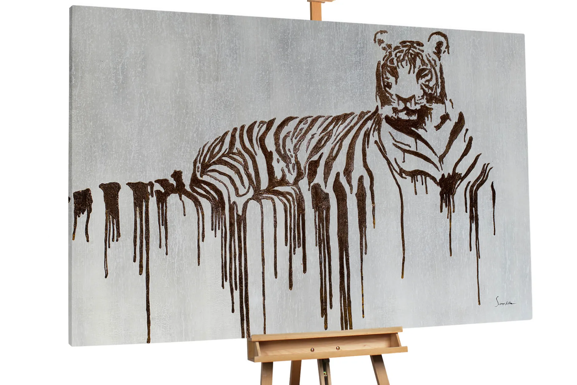 Öl Gemälde 'Royal Tiger' | Handgemaltes Unikat