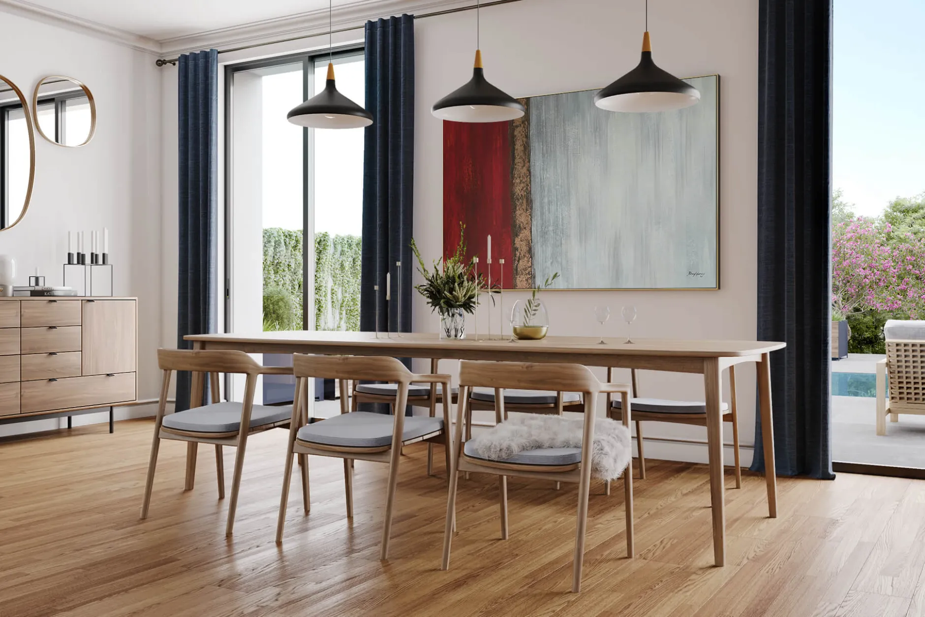 Öl Gemälde 'Scarlet Contrast' | Handgemaltes Unikat