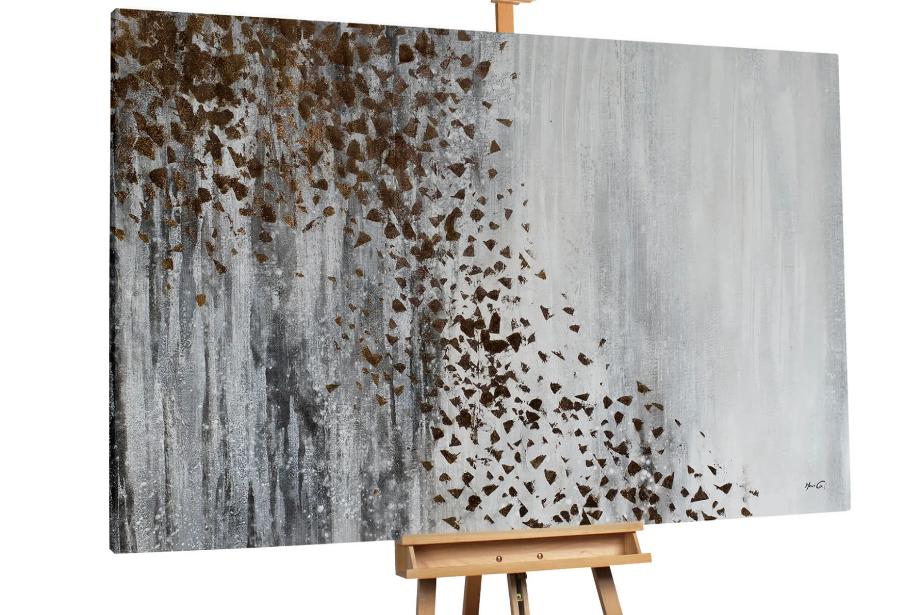 Öl Gemälde 'Silver and gold' | Handgemaltes Unikat