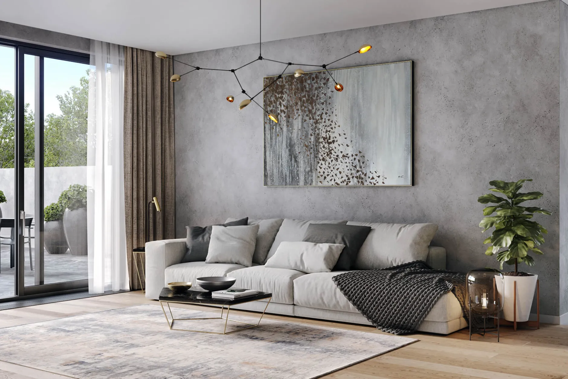 Öl Gemälde 'Silver and gold' | Handgemaltes Unikat