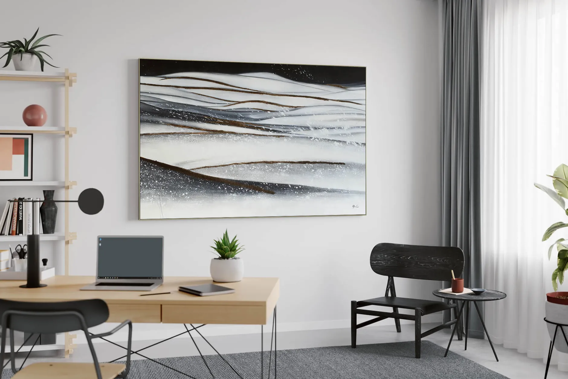 Öl Gemälde 'Silver Connections' | Handgemaltes Unikat