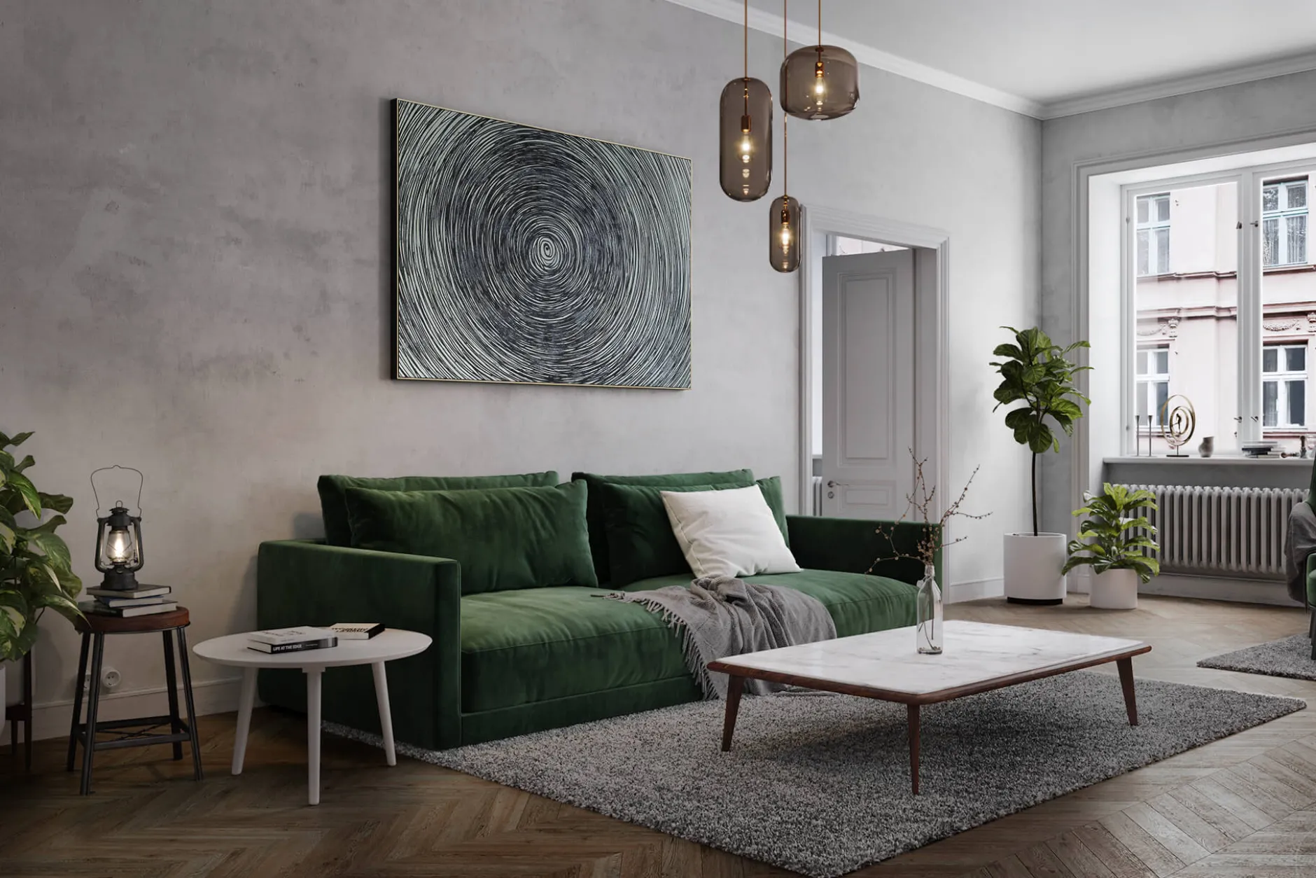 Öl Gemälde 'Silver Dimension' | Handgemaltes Unikat