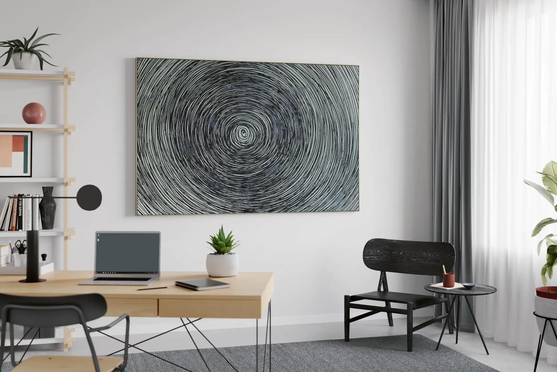 Öl Gemälde 'Silver Dimension' | Handgemaltes Unikat