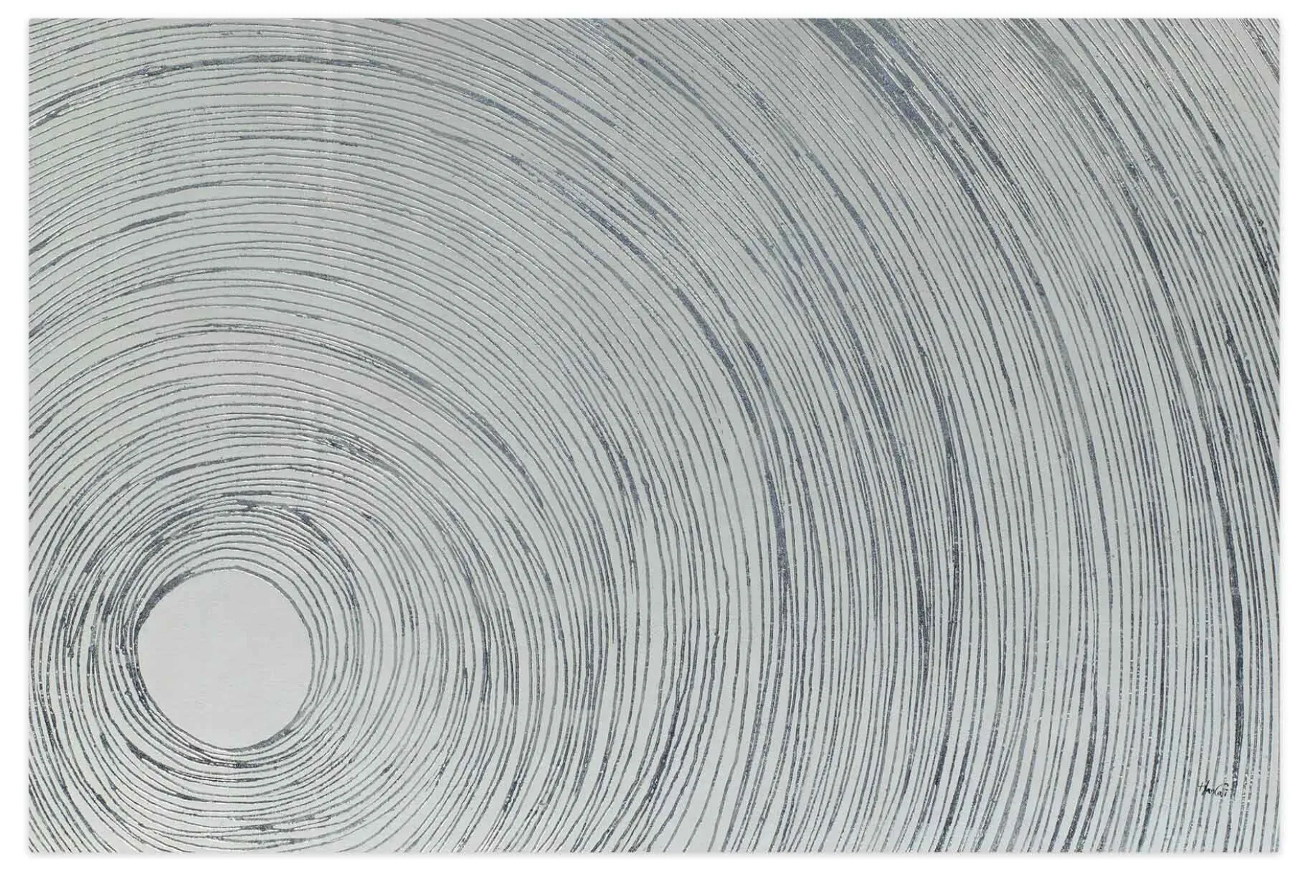 Öl Gemälde 'Silver Infinity' | Handgemaltes Unikat