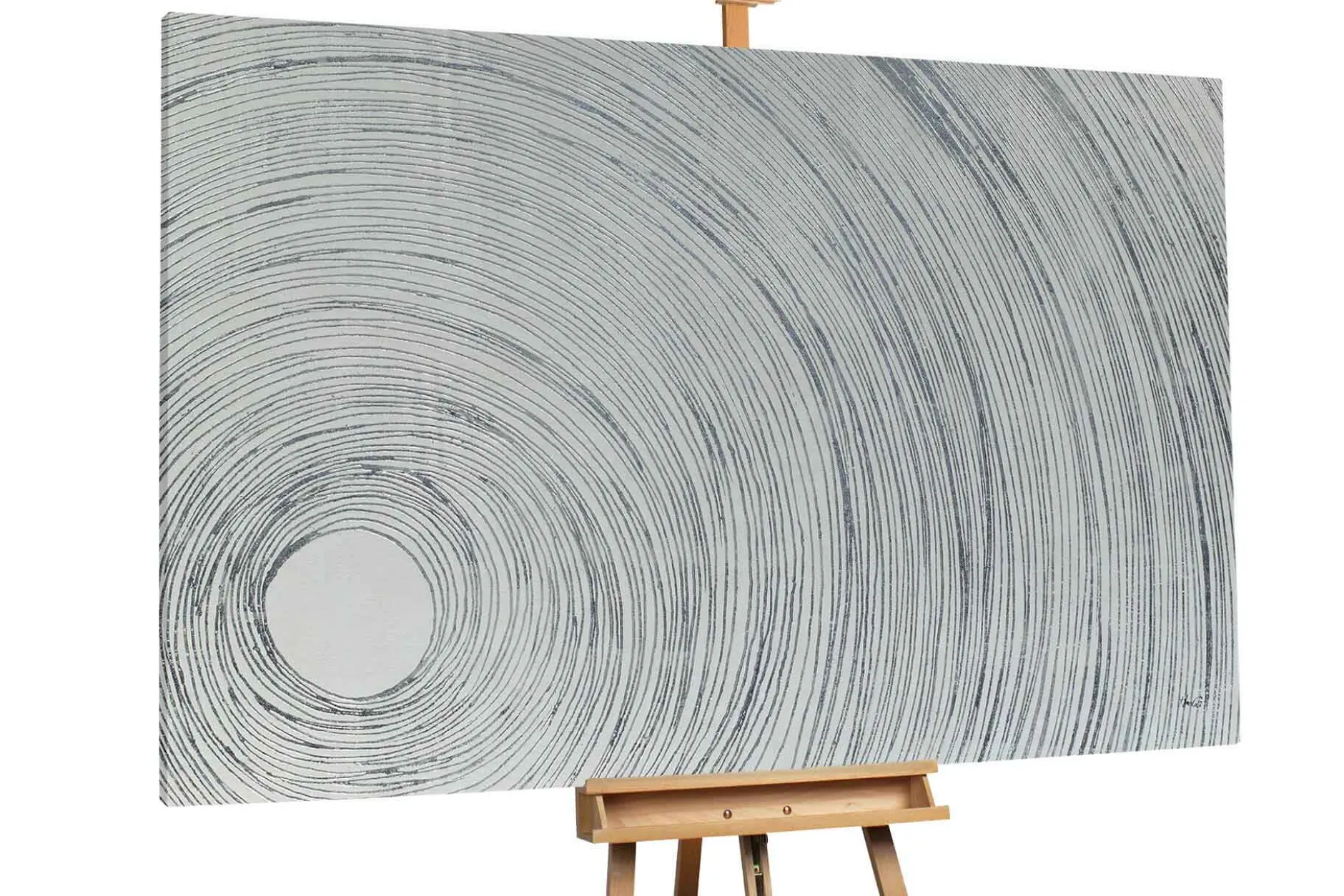 Öl Gemälde 'Silver Infinity' | Handgemaltes Unikat