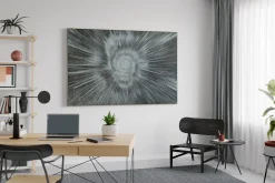 Öl Gemälde 'Silver Sun' | Handgemaltes Unikat