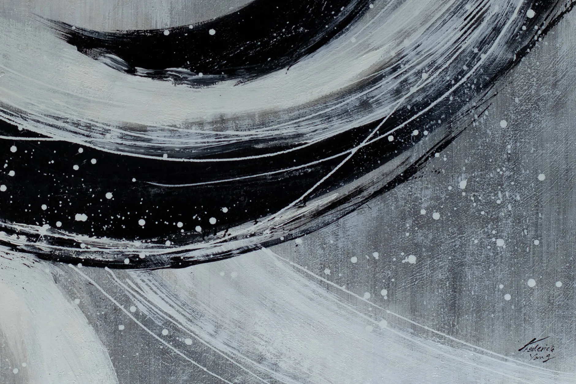 Öl Gemälde 'Snow Vortex' | Handgemaltes Unikat