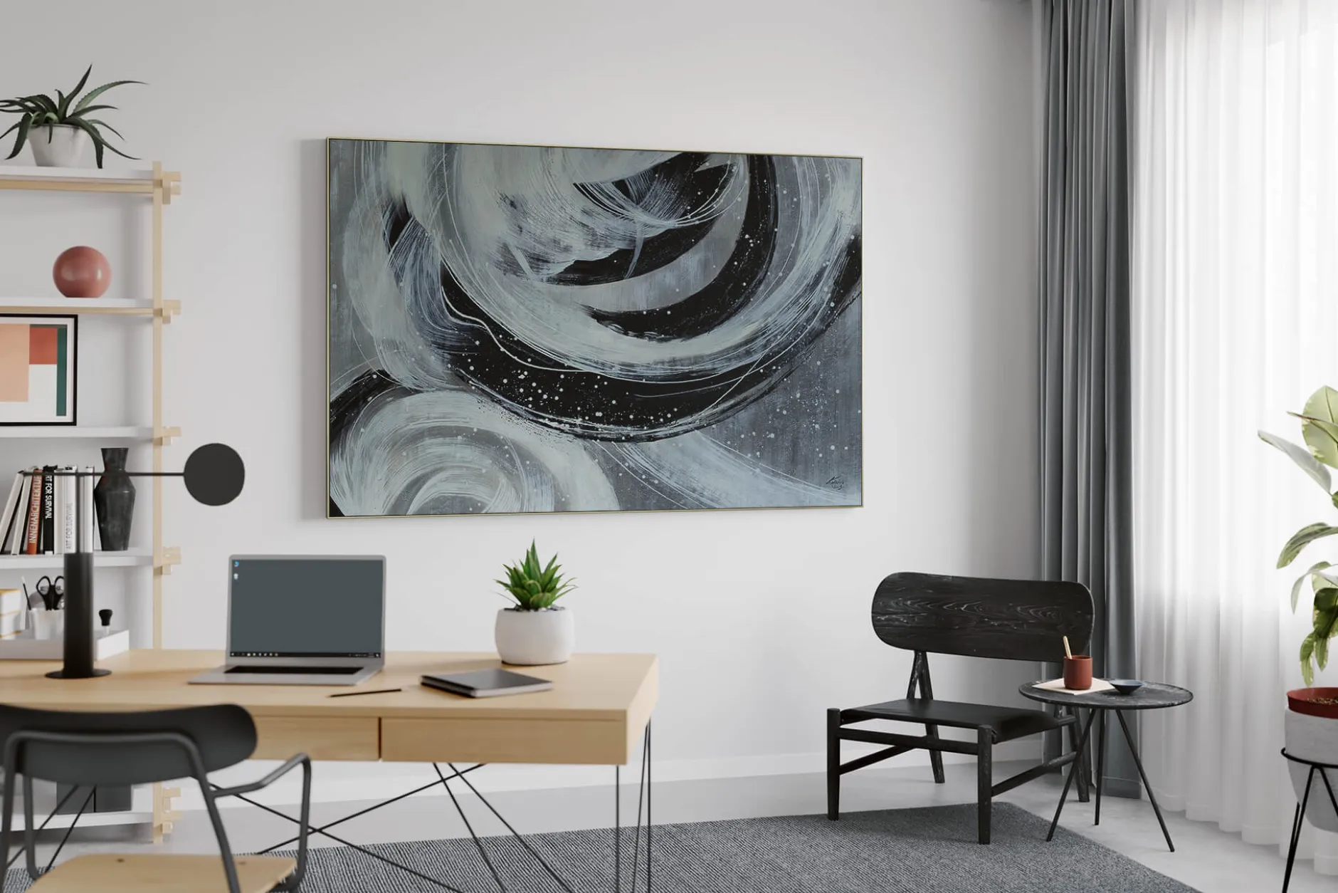 Öl Gemälde 'Snow Vortex' | Handgemaltes Unikat