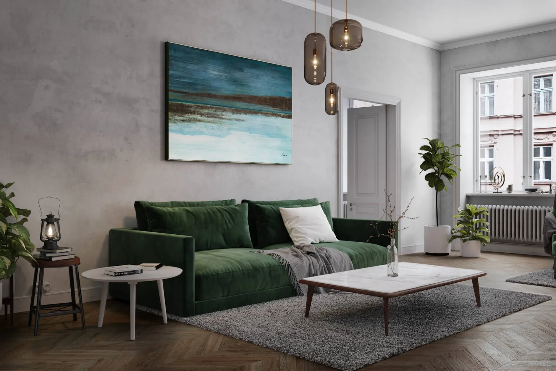Öl Gemälde 'Sunray upon the Ocean' | Handgemaltes Unikat