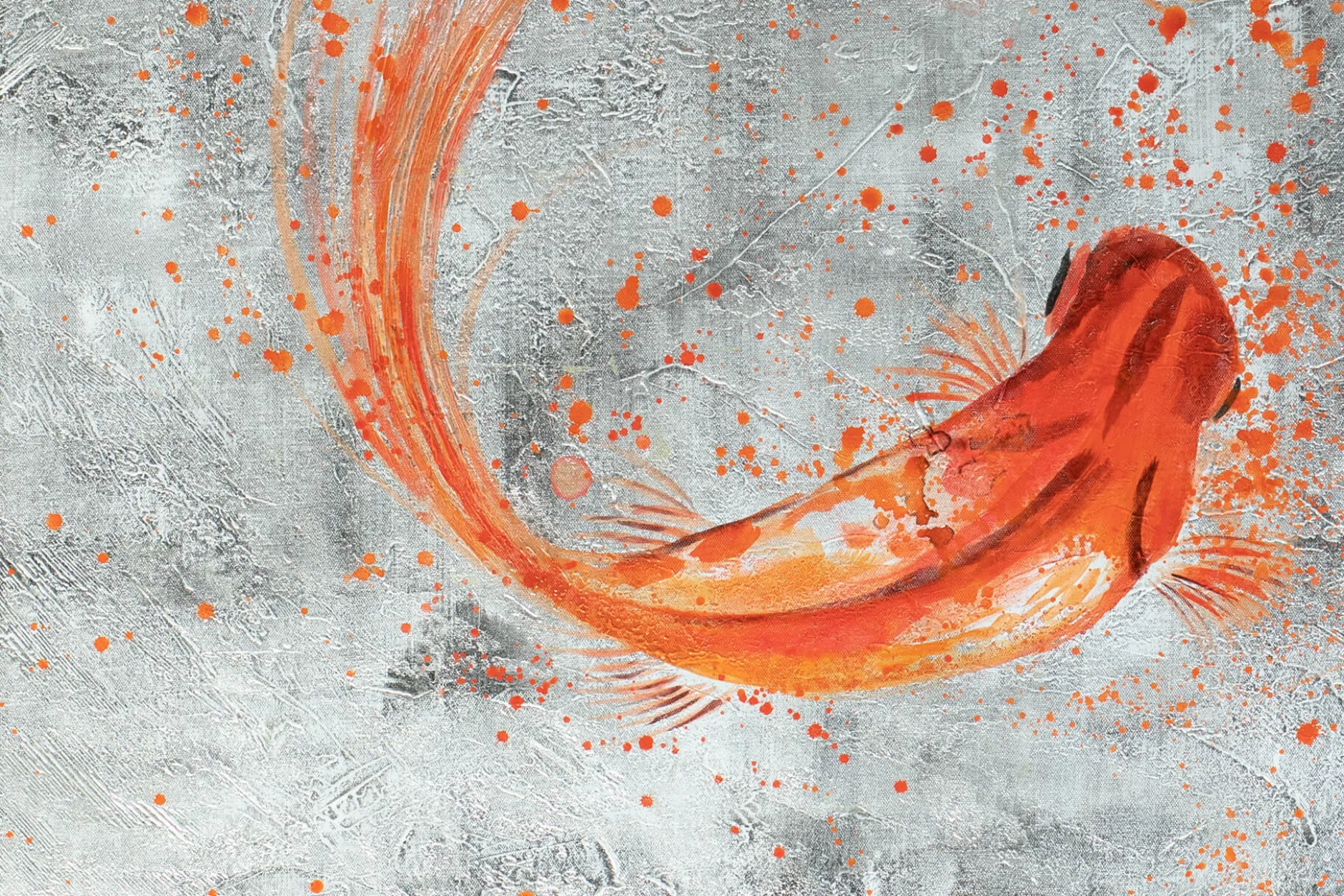 Öl Gemälde 'Tanz der Goldfische' | Handgemaltes Unikat
