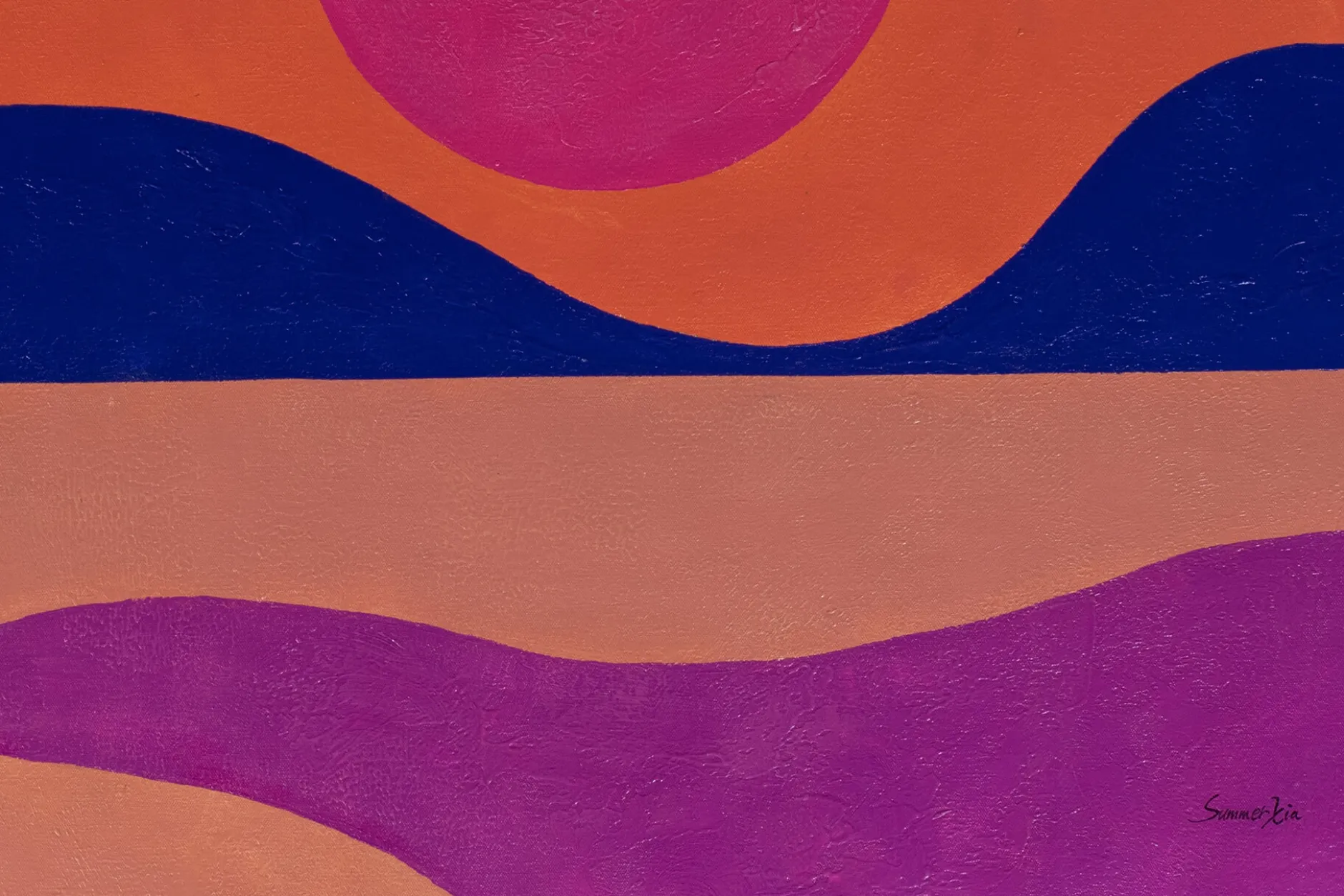 Öl Gemälde 'The Sunset on the Lake' | Handgemaltes Unikat