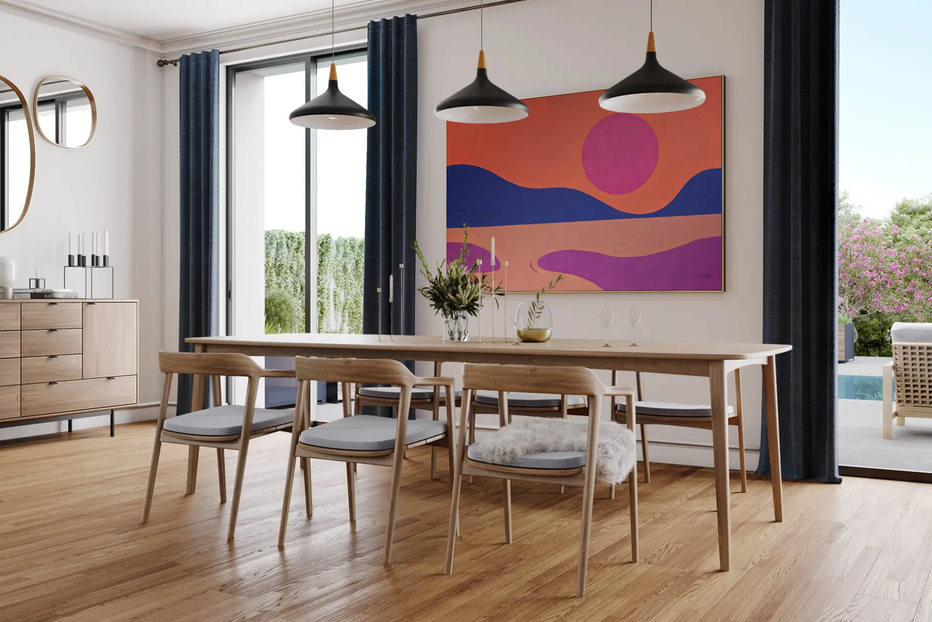 Öl Gemälde 'The Sunset on the Lake' | Handgemaltes Unikat