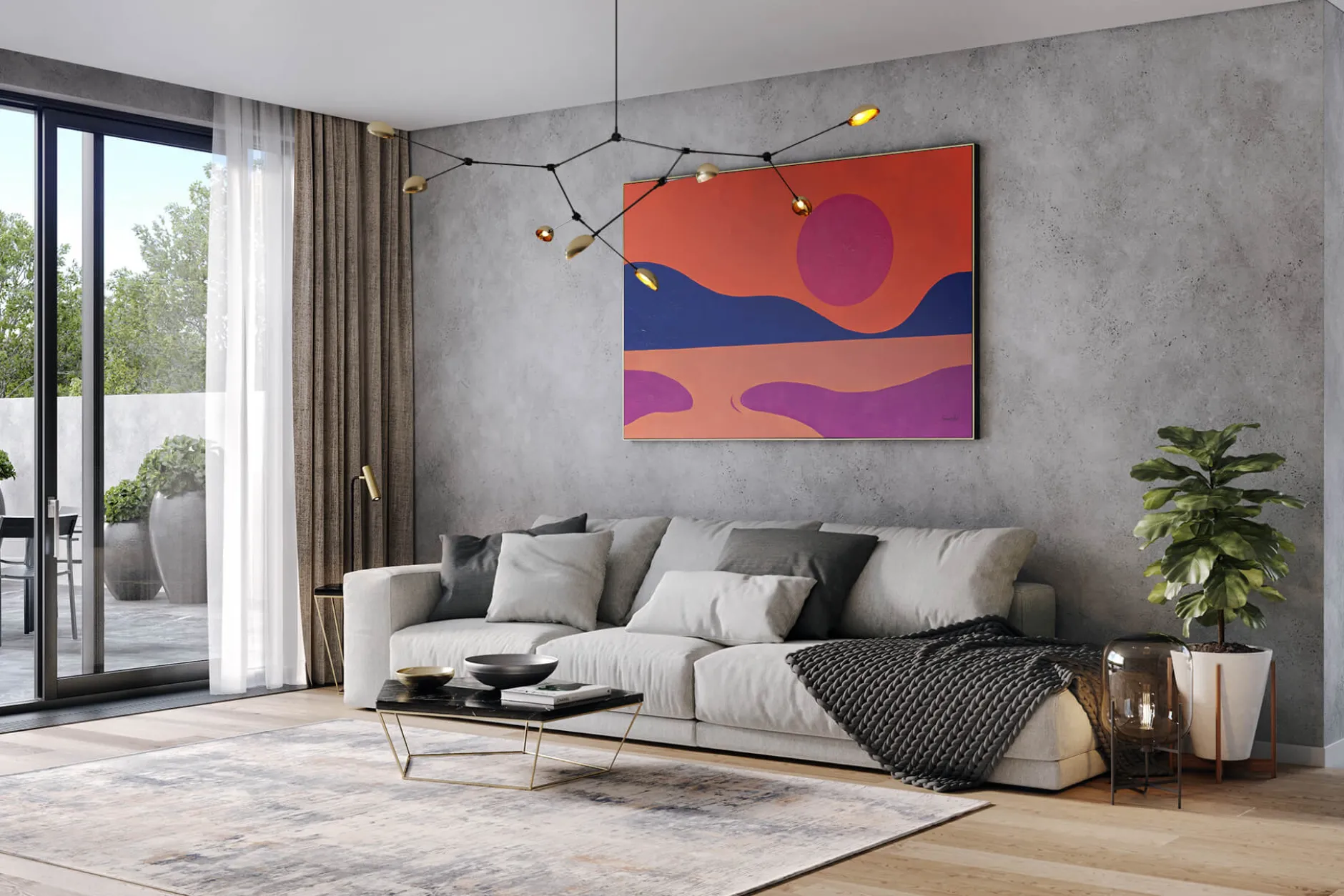 Öl Gemälde 'The Sunset on the Lake' | Handgemaltes Unikat