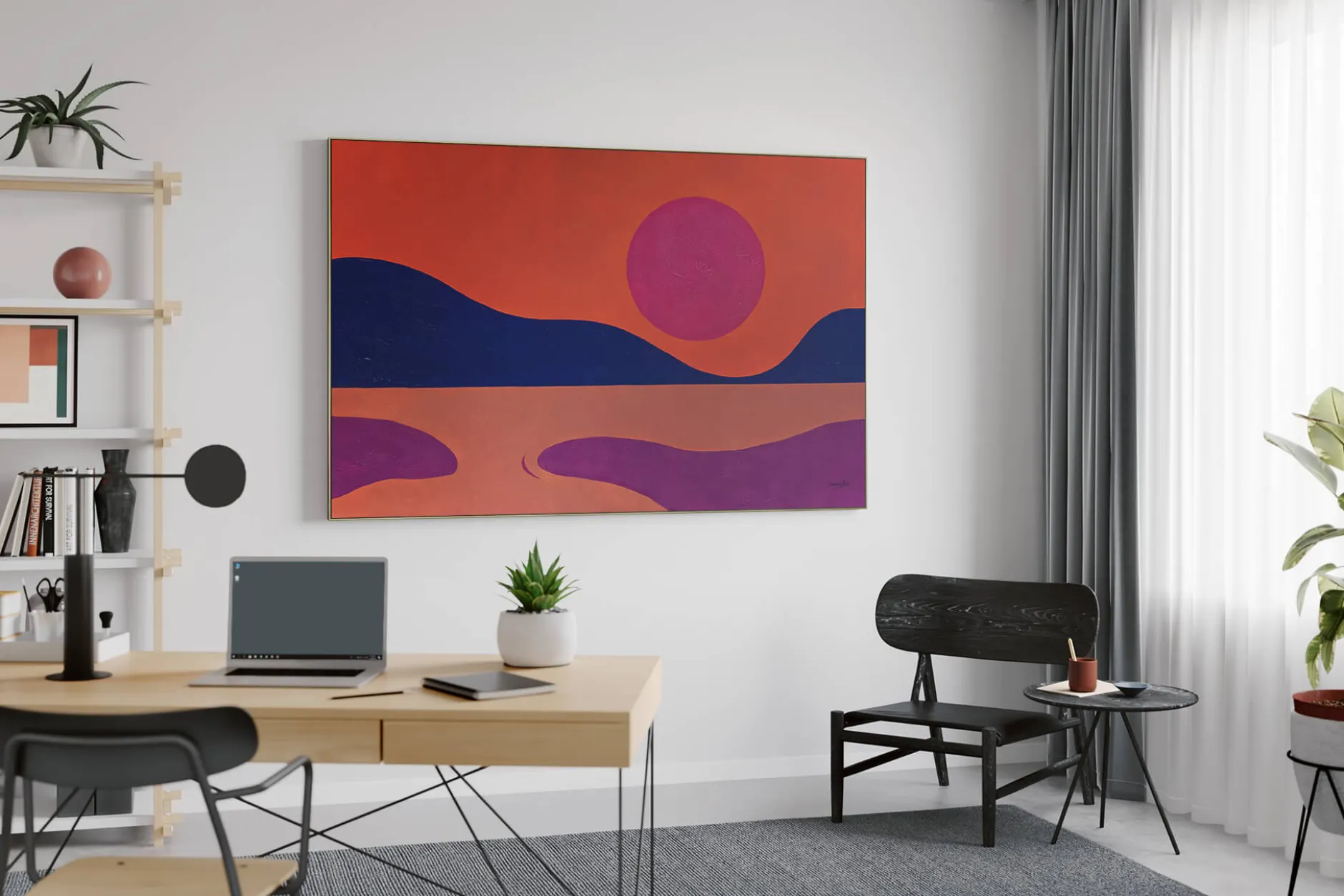 Öl Gemälde 'The Sunset on the Lake' | Handgemaltes Unikat