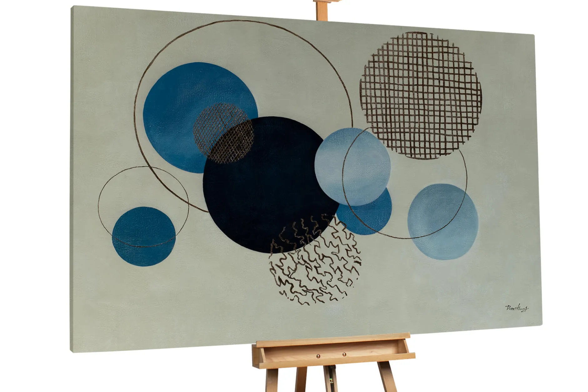 Öl Gemälde 'Universe of Circles' | Handgemaltes Unikat