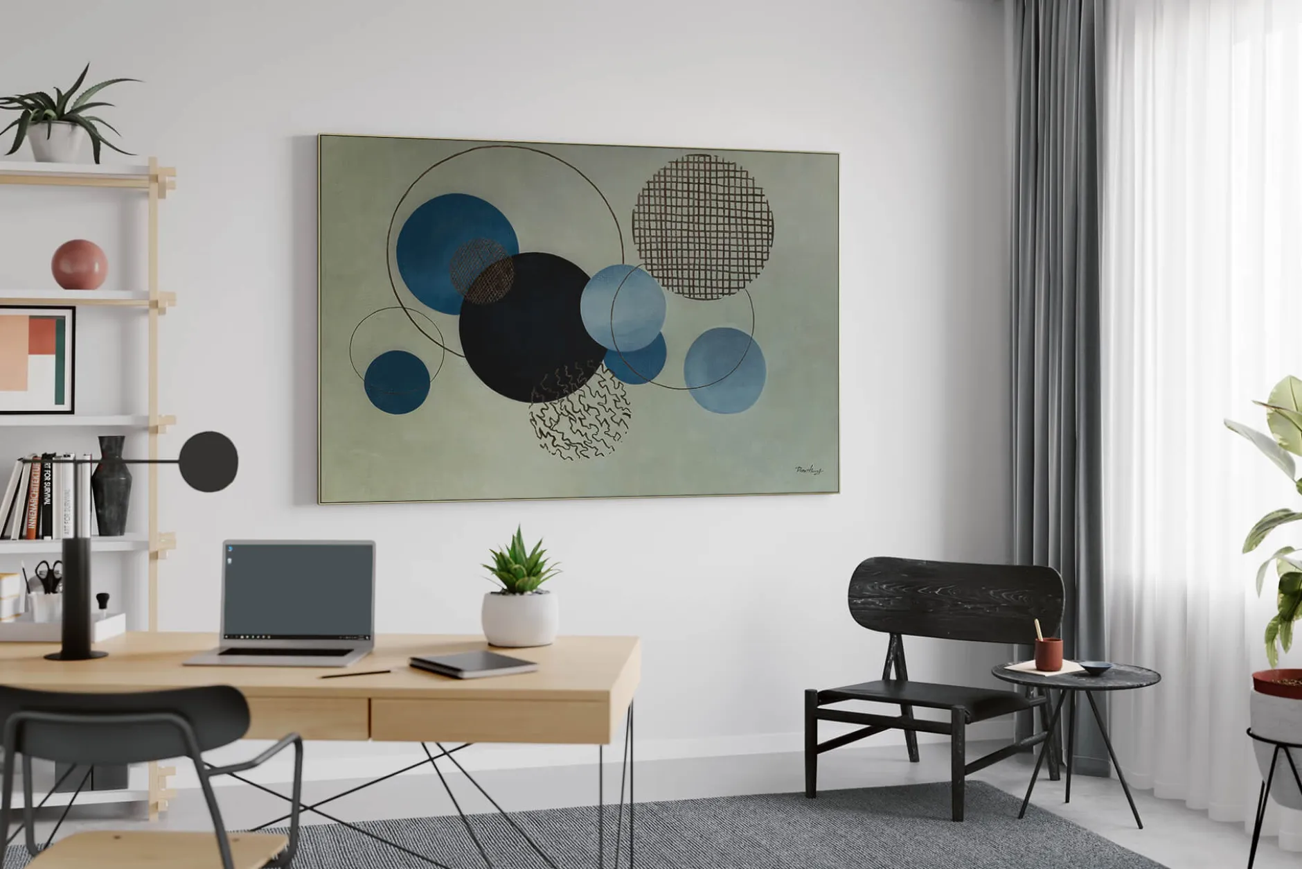 Öl Gemälde 'Universe of Circles' | Handgemaltes Unikat