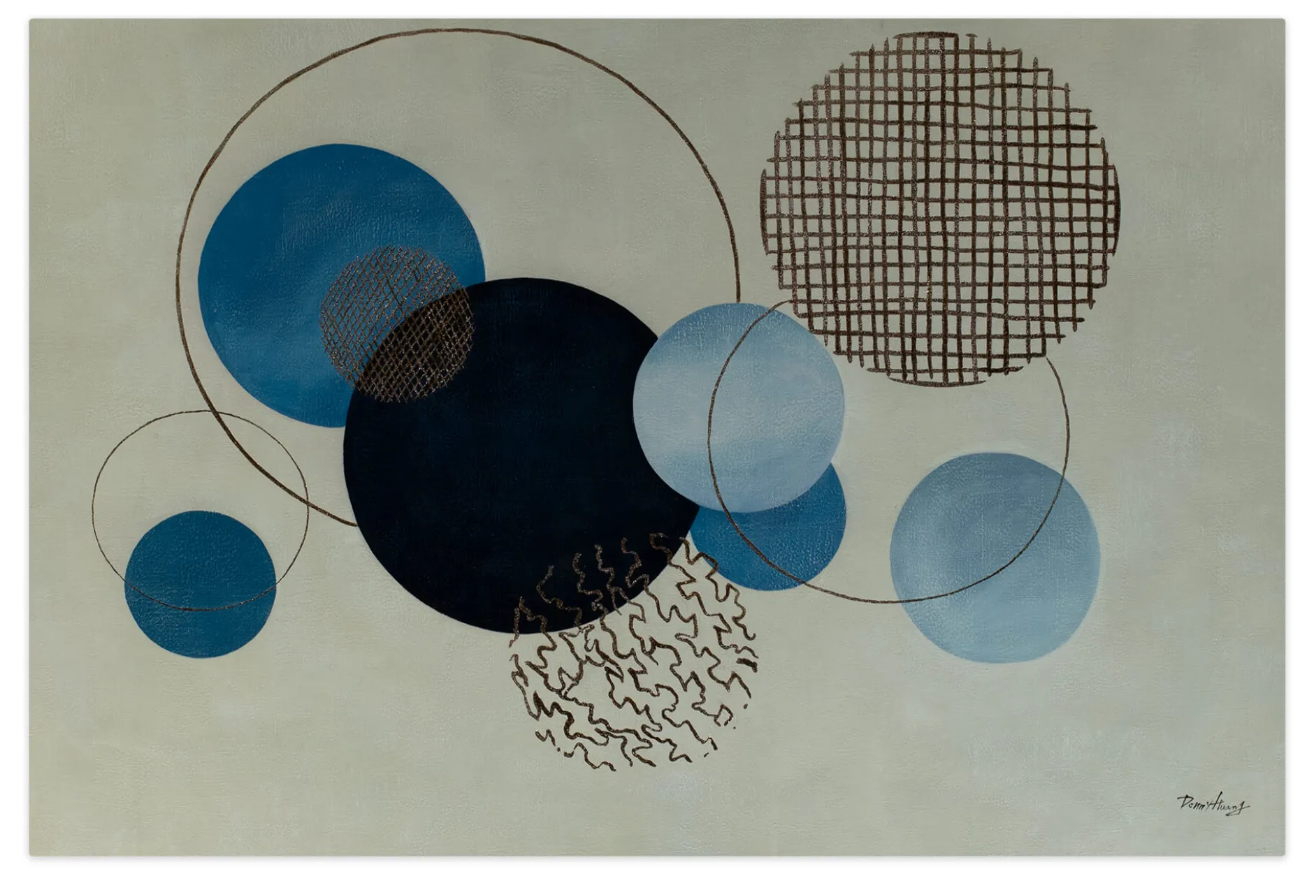 Öl Gemälde 'Universe of Circles' | Handgemaltes Unikat