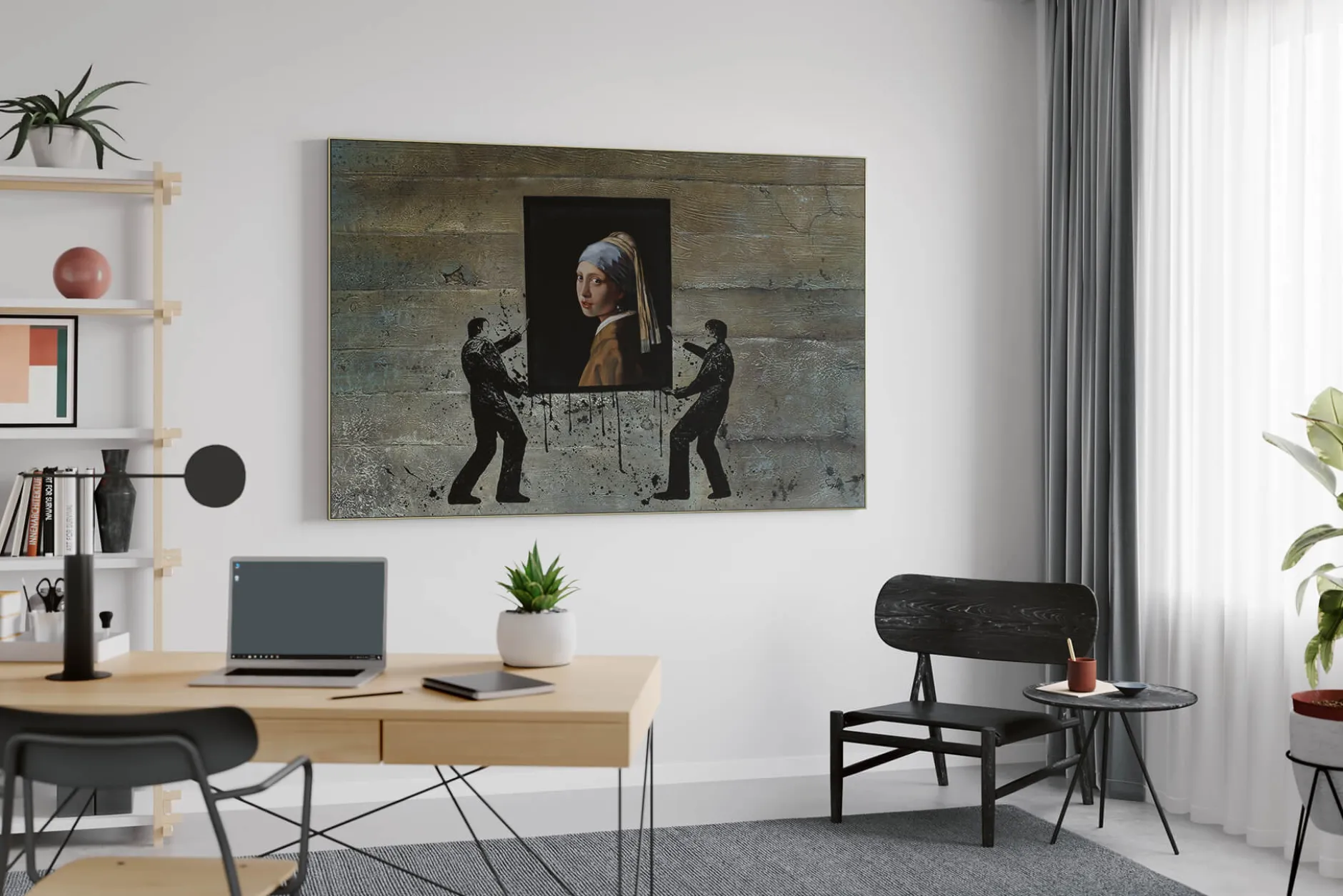 Öl Gemälde 'Vermeers Street Art' | Handgemaltes Unikat